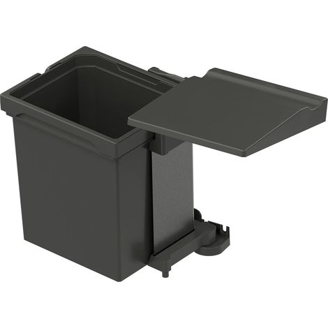 VS ENVI Einbaumülleimer Single KB 400mm - Abfalleimer 7 Liter mit Deckel, Kunststoff lava