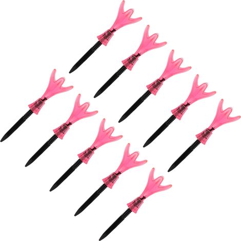 Lot de 10 supports de balles de golf en plastique, hauteur réglable, stables et faciles à utiliser. Accessoires d'entraînement, cadeau idéal pour les golfeurs. Rose transparent. (1/5)