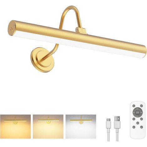 AMXCNOY Applique murale LED sans fil avec batterie rechargeable 4000 mAh – 300 lumens, luminosité réglable via télécommande – fixation magnétique facile – idéale pour salle de bain et miroirs (1/4)
