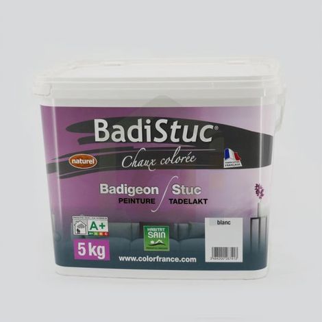 Badistuc : enduit pour stucs et badigeons à la chaux,
