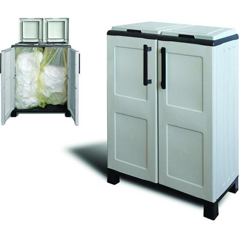 Art Plast Armadio per Raccolta Differenziata - Grigio - 68x37x90 cm (1/5)
