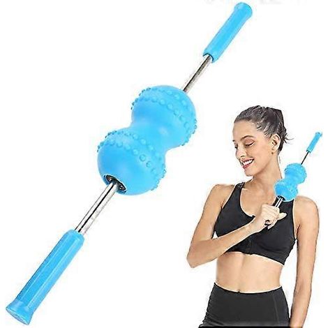 Bâton de massage à rouleau, masseur corporel multifonctionnel, bâton de massage profond pour un soulagement myofascial et une libération myofasciale, avec 2 balles pour hommes et femmes. (1/5)