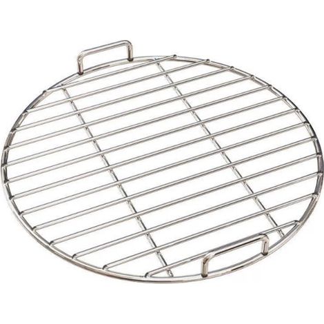 Edelstahlgrill – Edelstahl-Grillplatz – Außengrill – Rund – 43 cm – Grill – Barbecue – Silber