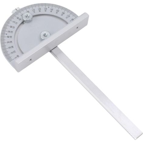180 Degree Angle Protractor for Woodworking, Aluminum Alloy Engraving Protractor with Rotating Straight Design and Chrome Steel Ruler, Ideal for Carpentry and (1/5)