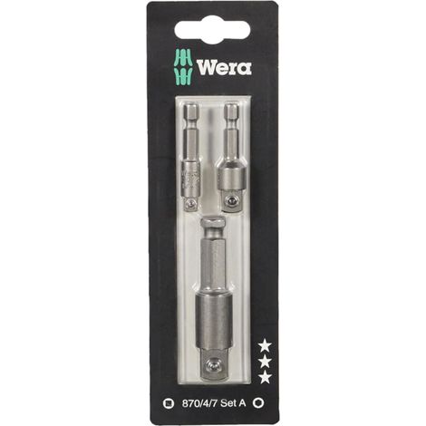 Wera 05073200001 - 870/4/7 Set A SB, 3 pieces socket adaptors (1/4)