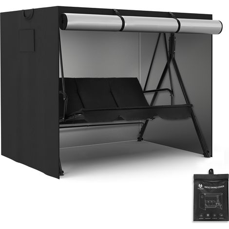 M MCombo Hollywoodschaukel Abdeckung 2-3 Sitzer, Abdeckplane Wasserdicht &  UV-Beständig für Gartenschaukel 8003 8007, Reißfeste Schutzhülle  4001 (Oxford, Schwarz)