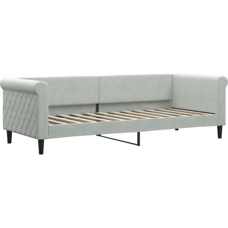 Lit adulte,Lit de jour gris clair 80x200 cm velours108303 (1/5)