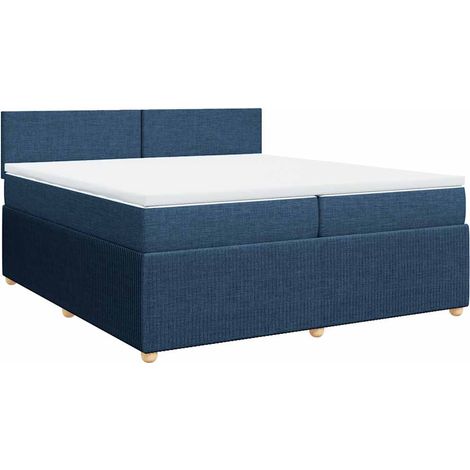 Maison Exclusive - Giroletto a Molle con Materasso Blu 200x200 cm in Tessuto