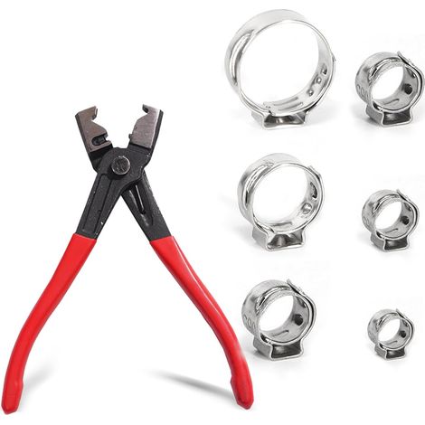 Lot de 60 pinces à colliers de serrage réglables en acier inoxydable - Type Clic-R - Pour tuyaux à gaz, voiture, jardin (1/5)
