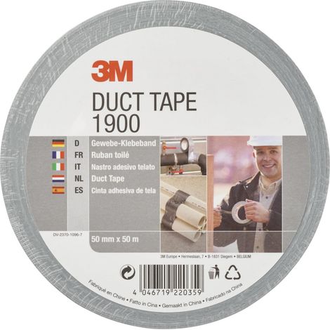 Ruban adhésif économique Gris Argenté Ruban adhésif pour tous les travaux de réparation, d'étiquetage et d'étanchéité, 50 mm x 50 m, 1 x rouleau de ruban adhésif (1/5)