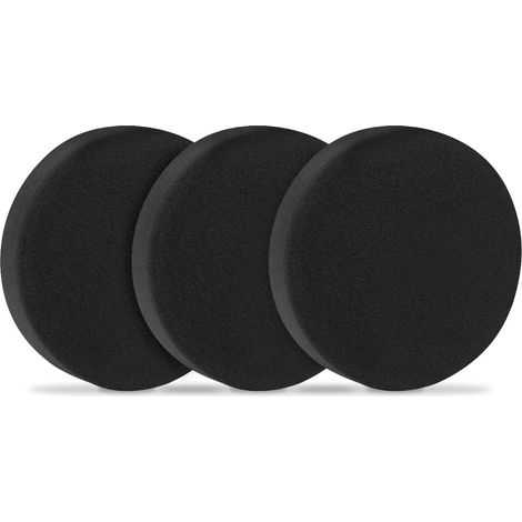 Polierscheiben/Polierpads Schaumstoff für Poliermaschinen - 150mm, 3 Stück - Schwarz