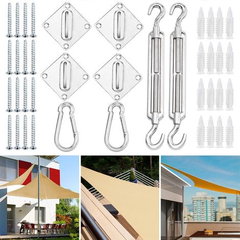 Sun sail fixing kit chrome plated steel 40 pcs (1/5)