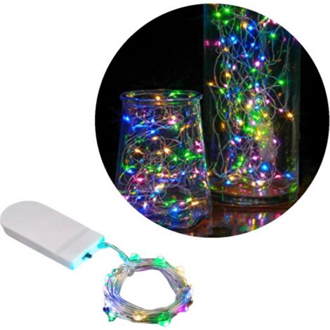 m Mini-LED-Lichterkette, batteriebetrieben, farbig
