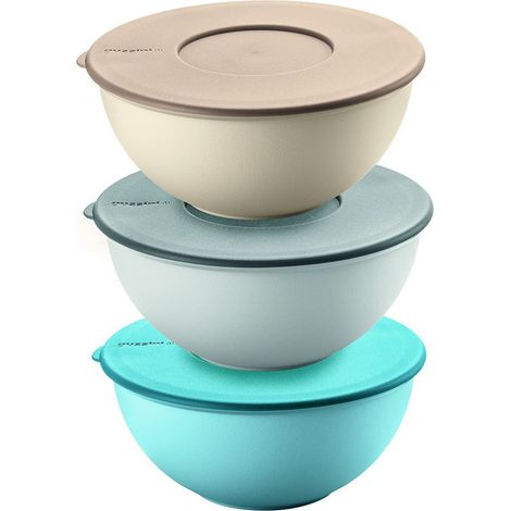 Fratelli Guzzini Set Di 3 Contenitori Con Coperchio, Blu, 16 cm (1/4)