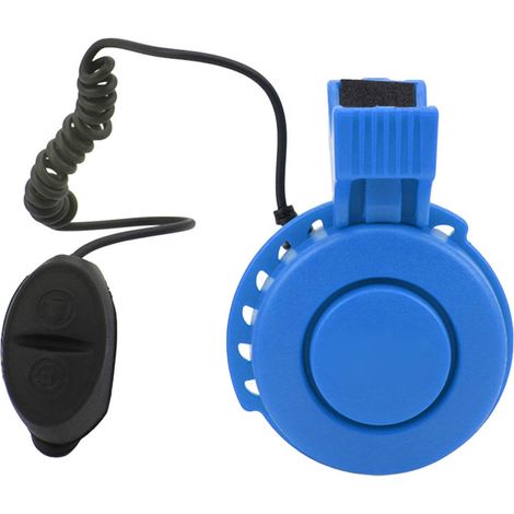 Sonnette électrique étanche VTT vélo route trottinette guidon bleu rechargeable USB (1/5)