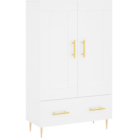 Credenza cassettiera mobile contenitore organizer cucina soggiorno salotto alto 695 x 31 x 115 cm legno ingegnerizzato bianco 020032503