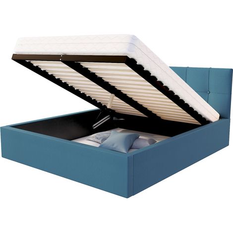 Lit Coffre Rino 160 x 200 cm - Sommier inclus Azur (1/5)