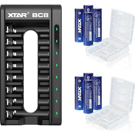 Piles AA rechargeables 4150 mWh 1,5 V (8 pack-4150 mWh AA + chargeur BC8) (1/4)