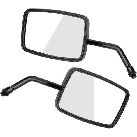 Rétroviseurs latéraux carrés noirs pour moto – Pack de 2, rétroviseur de guidon universel, angle réglable, vue arrière claire (1/3)