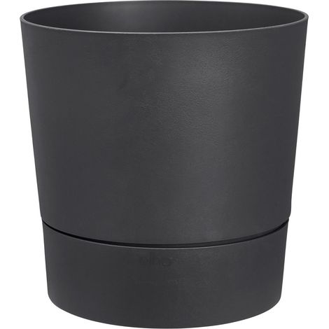 Pot Elho Aqua Care Rond 35cm Gris Pot Rond Avec Système D'arrosage Intelligent - Elho