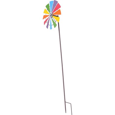 1 Pc Moulin à Fleurs Moulin à Vent Girouette Décorations Moteur Éolienne Extérieure Ornements De Jardin Solaire Éoliennes Décoratives Artificiel Manche à Air Toupie Le Fer Colorful (1/5)