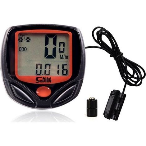 Sunding Ordinateur de VéLo SD-548B VéLo Filaire Ordinateur de VéLo OdomèTre Compteur de Vitesse LCD éTanche 14 Fonctions (1/4)