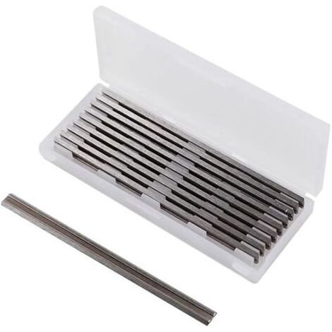 Kaelt - 10 Pièces Fer de Rabot 82mm HSS Lames de Raboteuse Fers Réversibles Carbure Ensemble de Rabot Electrique Lame 82x5.5x1.2mm, pour Rabots Makita, Black & Decker, Bosch, DeWalt et Elu (1/5)