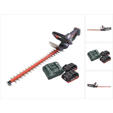 Metabo HS 18 LTX 55 Akku Heckenschere 18 V 53 cm + 2x Akku 4,0 Ah + Ladegerät