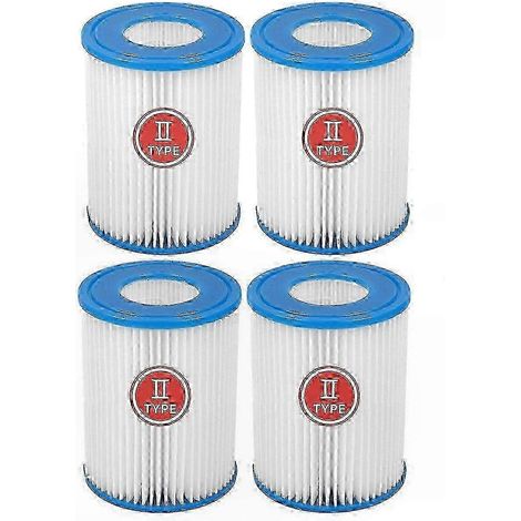 Typ II Poolpumpenfilterkartuschen - 4er-Pack, Hochleistungs-Austauschfilter, geeignet für Aufstell- und Einbaupools, langlebige Qualität, einfache Wartung. (1/4)