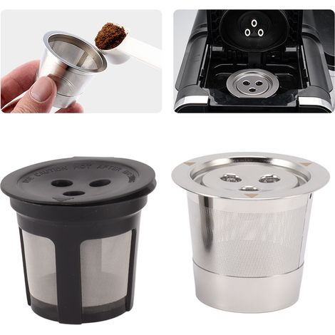 iCafilas Ninja Coffee Machine : Boîtier de capsule de café K-Cup à trois trous en acier inoxydable et filtre à recirculation pour capsule de café K-Cup à trois trous. (1/5)