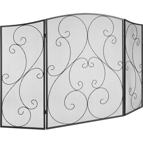 VEVOR Schermo Parascintille Nero per Caminetto 3 Pannelli Schermo per Stufa da 121,9x76,7cm, Parascintille per Camino Stufa di Soggiorno Decorazione deInterni, Pannello Parascintille per Camino Stufa (1/4)