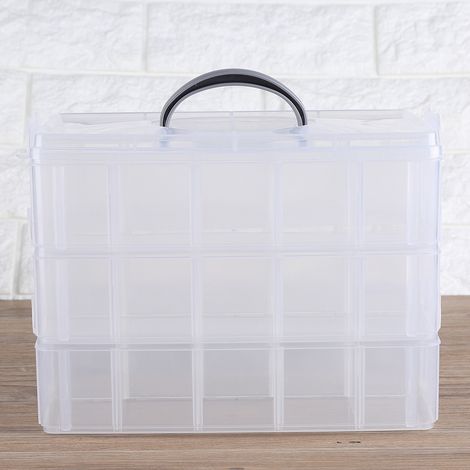 Transparente Aufbewahrungsbox für Perlen und Schmuck, DIY-Organizer, praktisches Etui mit Deckel (1/5)
