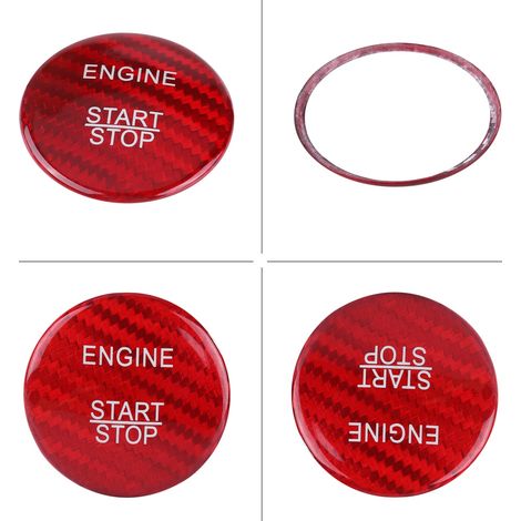 Bouton de démarrage moteur en fibre de carbone rouge pour Mercedes Classe A, B, C, GLC, GLA, CLA, ML (1/5)