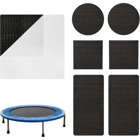 Kit de reparación para trampolín - Parches autoadhesivos - Reparación de trampolín - Fuerte adherencia - 3 tamaños - Negro (1/5)