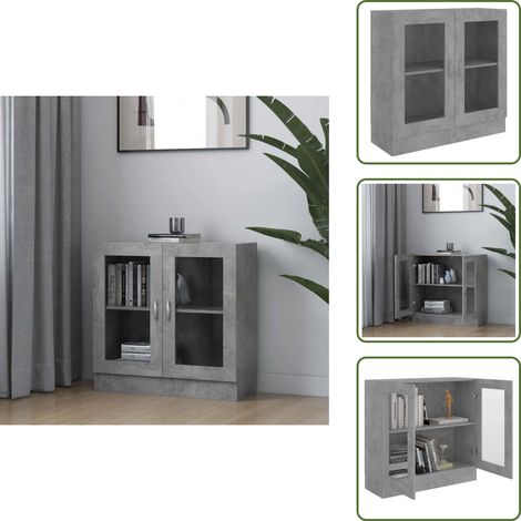 Armadio grigio cemento - vidaXL Armadietto Vetrina Grigio Cemento 82,5x30,5x80 cm Multistrato - Armadio per interni