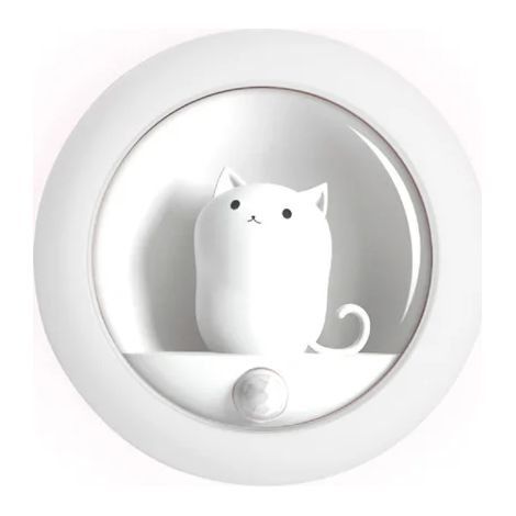 Capteur LED Veilleuse Mignon Chat Chambre Atmosphère Lumière USB Cabinet Applique Smart Home Éclairage Chambre Ornements Blanc (1/4)