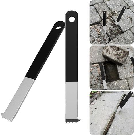 Lot de 2 extracteurs de pavés, Outil de retrait de briques creuses, Outil d'extraction de pavés de terrasse pour jardin, pelouse, cour (1/5)