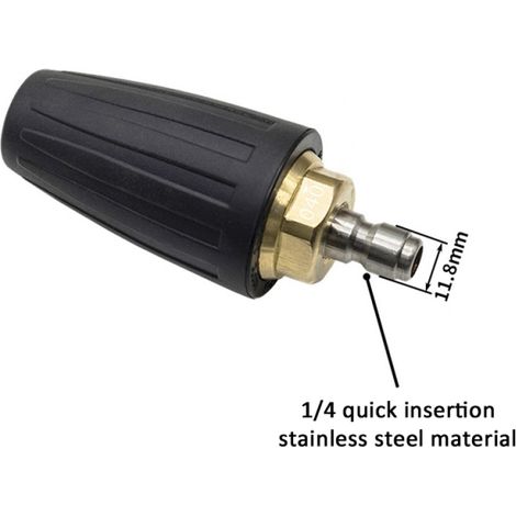 Nettoyeur haute pression 4000 PSI, buse turbo rotative, buse à raccord rapide, buse union 1/4" 7 couleurs, buse à noyau céramique réglable 7 vitesses