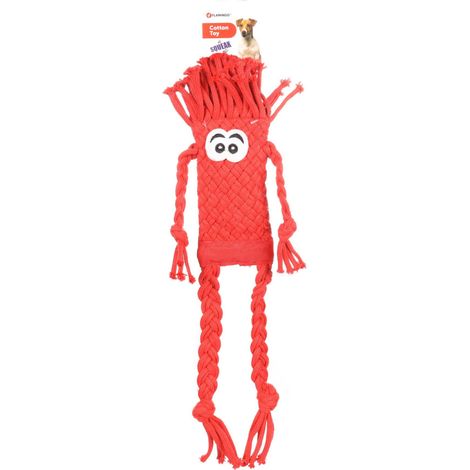 Jouet en Corde tressé Basil, rouge. 48 cm . jouet pour chien. - Flamingo (1/4)
