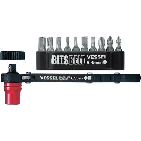 Mini Cliquet Plat Td-73Mc + Jeu De 10 Embouts Ph/Fente/Hex Vessel