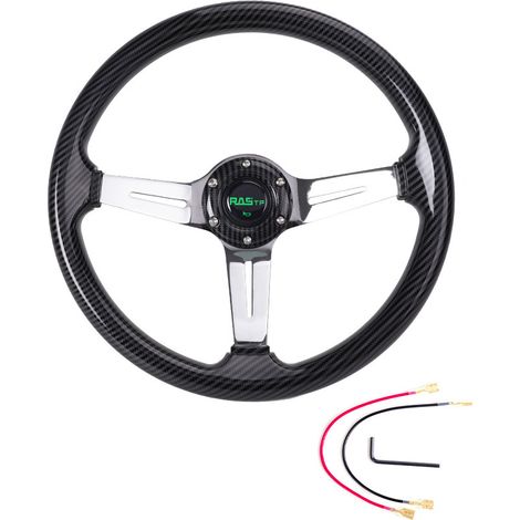 14-inch Acrylic Steering Wheel (345mm) for Car Modification - Racing Steering Wheel - Acrylic - Grid (1/4)