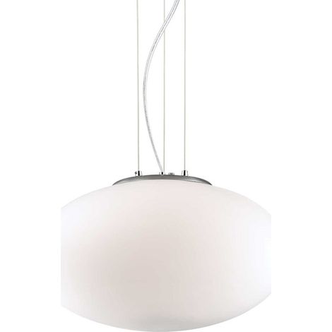 Sospensione Moderna Candy Vetro Bianco 1 Luce E27 D40Cm