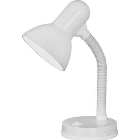 Lámpara de mesa orientable para estudio, lectura y oficina con casquillo E27 Basic, color blanco. (1/2)