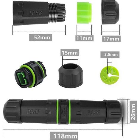 Adaptateur fibre optique monocœur SC étanche IP68 pour rallonge de fibre -- (1/5)
