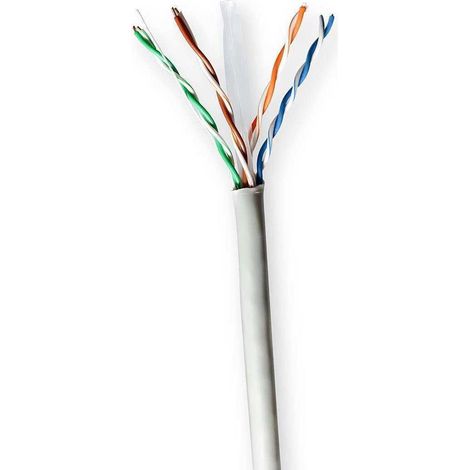 Rollo de cable de red cat6 fijo uutp acc 1000 metros interior redondo pvc gris caja de regalo