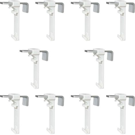 Lot de 10 supports de serrage pour store enrouleur double, store double sans perçage, à clipser et à coller, comme accessoire de rechange pour la fixation sur une fenêtre en PVC fixe (1/4)
