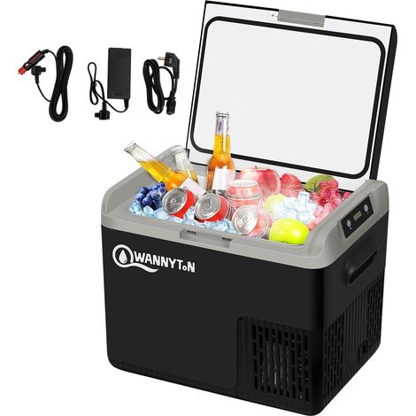 Glacière à compresseur 18 L, mini frigo 12/24 V et 100-240 V pour voiture (1/5)