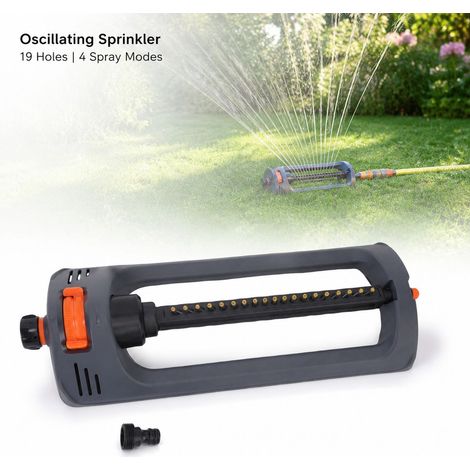 Irrigatore oscillante Toivize a 19 fori - Base pesante - 4 modalità - Copre 4000 piedi quadrati - Plastica - Per giardino e prato (1/4)