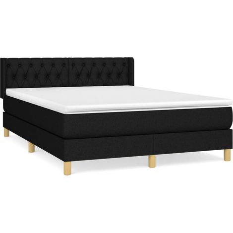 Maison Exclusive - Giroletto a Molle con Materasso Nero 140x190 cm in Tessuto (1/5)