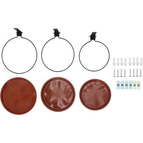 Baummontierter Vogelfutterspender und Vogelbadeschale mit stabilem Metallring für Garten und Terrasse, 3 Töpfe und 3 Halterungen (1/5)